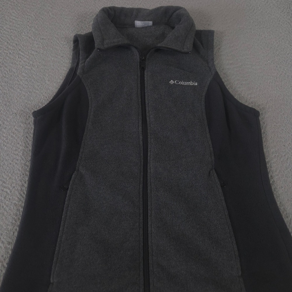 Columbia Vest Womens Medium Gray Sawyer Rapids 2.0 Fleece Full Zip Pockets Warm